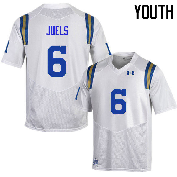 Youth #6 Nick Juels UCLA Bruins Under Armour College Football Jerseys Sale-White - Click Image to Close